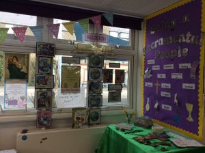 Year 2 display of the Sacraments